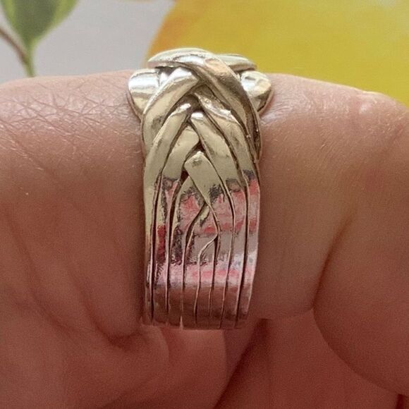 𝅺sterling SILVER 925 UNISEX PAZZLE RING SIZE US 11​ - Picture 3 of 9
